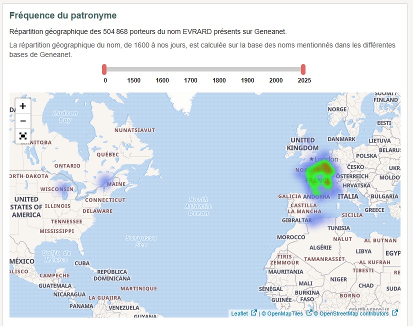 Carte famille Evrard