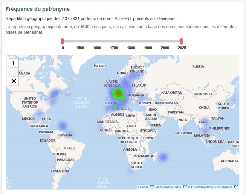 Carte famille Laurent